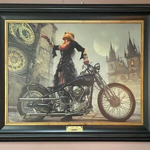Framed Motorcycle 115th Anniversary VERY RARE David Uhl. Purchased at HD 115th